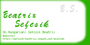 beatrix sefcsik business card